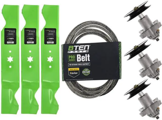 Main image of Spindle Blade Belt Kit for Cub Cadet RZT54 MTD Columbia Sears ZT54 ZTL8000 54 inch 942-0677B 918-04608A