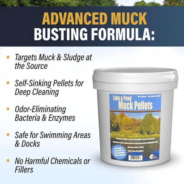 Alt view image 3 of 6 - Lake and Pond Muck Pellets 10lb. | Easy to Apply Quick Activating Tablets | Natural Lake Sludge Remover