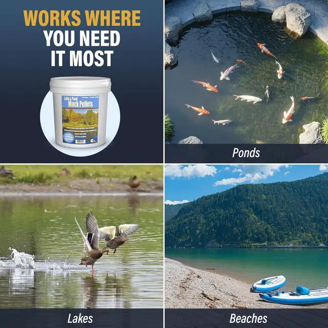 Alt view image 6 of 6 - Lake and Pond Muck Pellets 10lb. | Easy to Apply Quick Activating Tablets | Natural Lake Sludge Remover