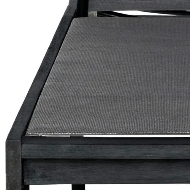 Alt view image 5 of 6 - Outdoor Collection Manteca Dark Slate Grey Solid Wood/Dark Grey Texline Fabric Adjustable Chaise Lounge Chair (PAT6708K)