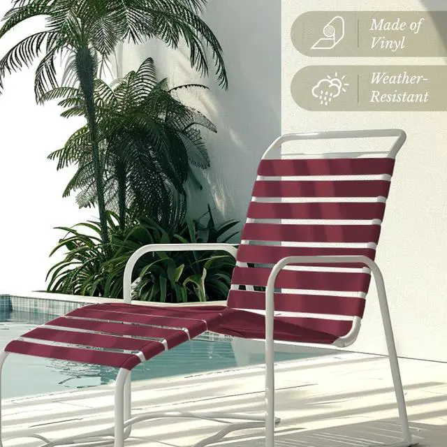 Alt view image 4 of 6 - 1.5" Wide x 200' Roll Vinyl Strap for Patio Chairs, Lawn Furniture, and Deck Chairs, Make Your Own Replacement Straps, (Burgundy)