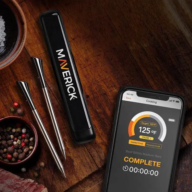 Alt view image 3 of 6 - Stake Wireless Bluetooth Meat Thermometer, Battery-Free Probe, 2-Min USB Charge (Up to 4 Hrs), 32-ft App Range (iOS/Android), 572°F Ceramic Handle, Alerts, Graphs & Up to 8 Probes (BT-32)