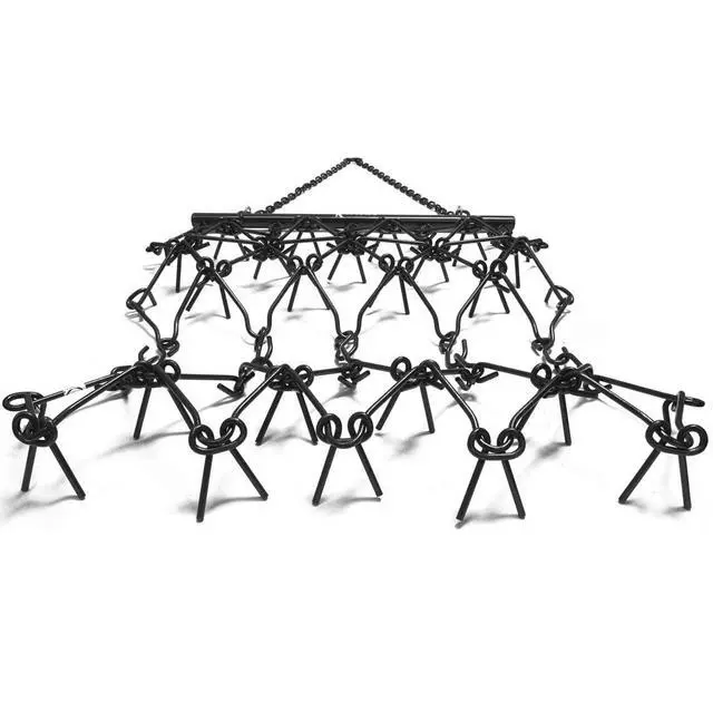 Alt view image 2 of 6 - Heavy Duty Drag Harrow 4 FT x 4 FT Leveling Grading Steel Mesh, 3/8in Tines, Tow Behind Agricultural-Style Drag