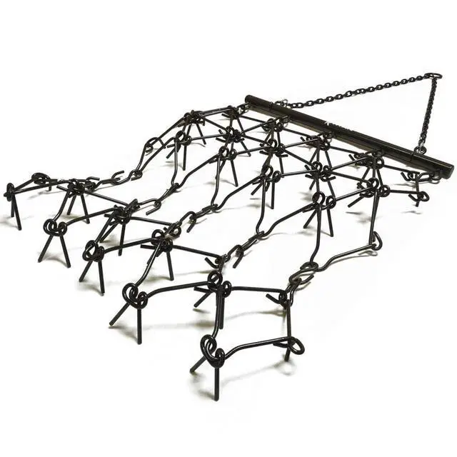 Alt view image 6 of 6 - Heavy Duty Drag Harrow 4 FT x 4 FT Leveling Grading Steel Mesh, 3/8in Tines, Tow Behind Agricultural-Style Drag