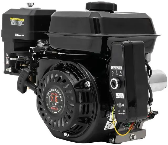 Main image of 7.5HP 212CC Gas Engine with Electric Start, Horizontal Shaft 20mm 4-Stroke OHV Motor for Go Kart Lawn Mower Compressor Pump Generator Gas Powered