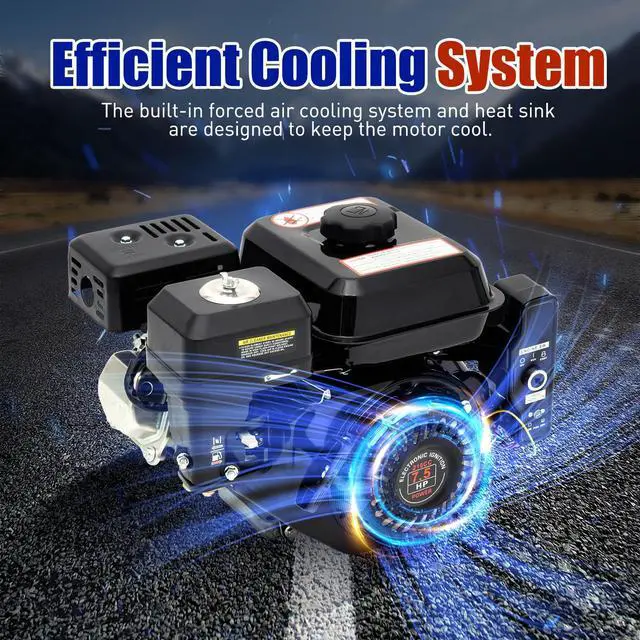 Alt view image 5 of 6 - 7.5HP 212CC Gas Engine with Electric Start, Horizontal Shaft 20mm 4-Stroke OHV Motor for Go Kart Lawn Mower Compressor Pump Generator Gas Powered