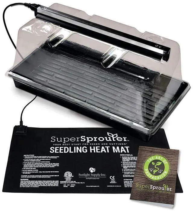 Main image of Premium Heated Propagation Kit for Starting Seeds or Cuttings, Includes Heat Mat, Tray, Grow Light, and More