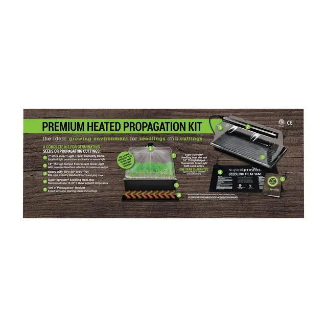 Alt view image 2 of 6 - Premium Heated Propagation Kit for Starting Seeds or Cuttings, Includes Heat Mat, Tray, Grow Light, and More