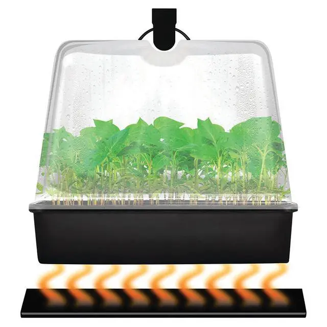 Alt view image 4 of 6 - Premium Heated Propagation Kit for Starting Seeds or Cuttings, Includes Heat Mat, Tray, Grow Light, and More
