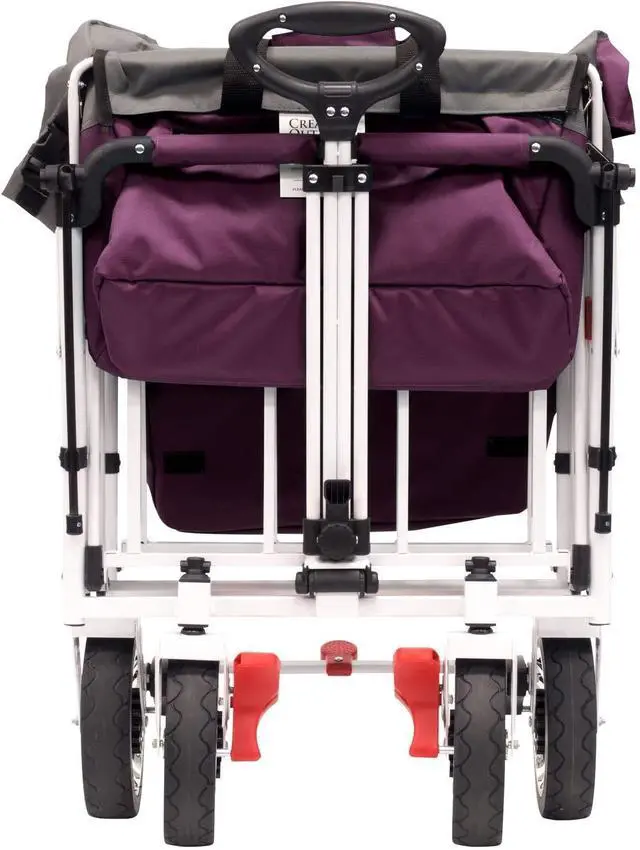 Alt view image 4 of 6 - Creative Outdoor Push Pull Stroller Wagon for Kids, 150lbs Weight Capacity, All-Terrain Collapsible Folding Cart with Canopy for Cargo, Beach, Park, Garden, Camping & Tailgate