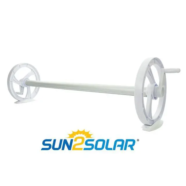 Alt view image 5 of 5 - 24' Wide Inground Solar Cover Reel System | Fits 800 to 1200 Series or Up to 12 Mil Solar Blankets | Perfect for Oval or Rectangular In-Ground Swimming Pools | White