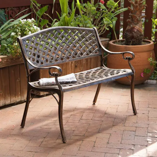 Alt view image 2 of 6 - Eastwood Antique Copper Cast Aluminum Bench