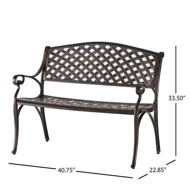Alt view image 3 of 6 - Eastwood Antique Copper Cast Aluminum Bench