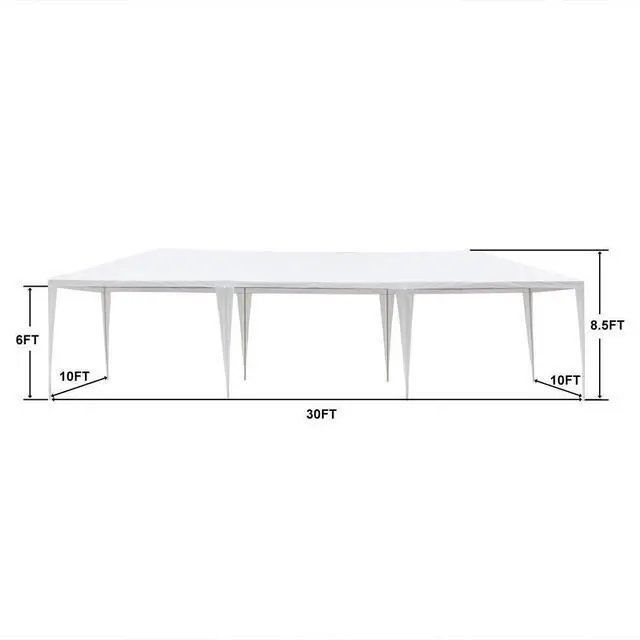Alt view image 3 of 6 - 10'x30' Outdoor Canopy Party Wedding Tent,Sunshade Shelter,Outdoor Gazebo Pavilion with 8 Removable Sidewalls Upgraded Thicken Steel Tube (10' x 30' / 8 Removable Sidewalls-1)