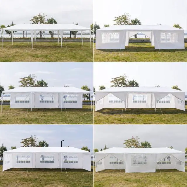 Alt view image 5 of 6 - 10'x30' Outdoor Canopy Party Wedding Tent,Sunshade Shelter,Outdoor Gazebo Pavilion with 8 Removable Sidewalls Upgraded Thicken Steel Tube (10' x 30' / 8 Removable Sidewalls-1)