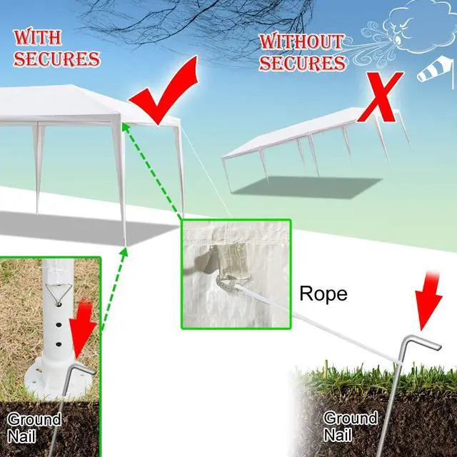 Alt view image 6 of 6 - 10'x30' Outdoor Canopy Party Wedding Tent,Sunshade Shelter,Outdoor Gazebo Pavilion with 8 Removable Sidewalls Upgraded Thicken Steel Tube (10' x 30' / 8 Removable Sidewalls-1)