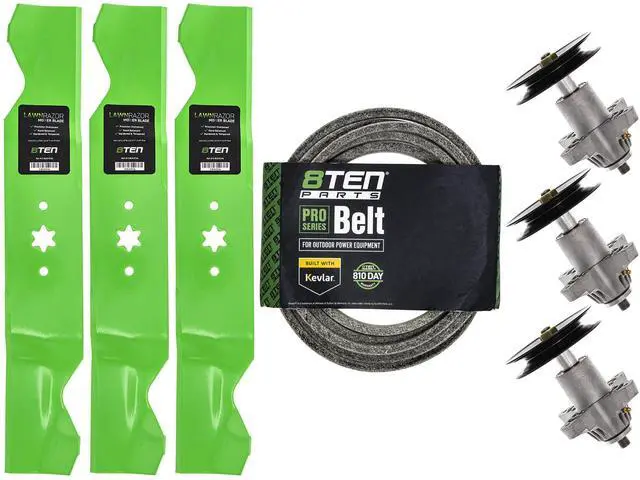Main image of Spindle Blade Belt Kit for Cub Cadet MTD White Troy Bilt GT1554 GT54 LGT1054 LGTX1054 GT 954 GT2550 54 inch Deck