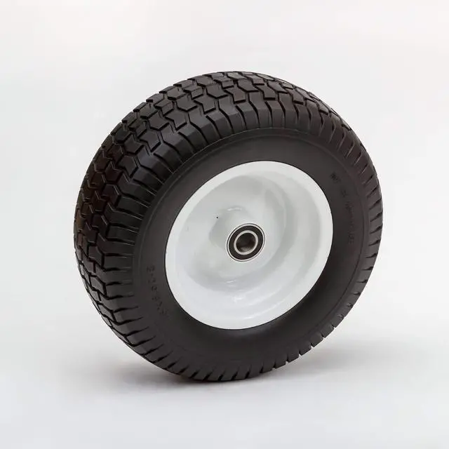 Main image of Flat Free Tire | Durable Rubber Replacement Wheel | Tire for Cart, Wagon | 1" Axle Bearing | 4" Hub