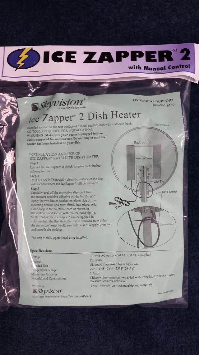 Main image of 2 Satellite Dish Heater Kit w/ Manual Control for 46cm to 1.2 Meter Dish Antennas