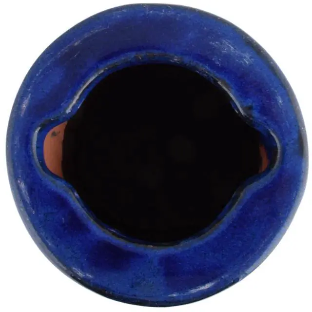 Alt view image 4 of 6 - Bird Bath on Pedestal W/Bird, Ceramic, Blue