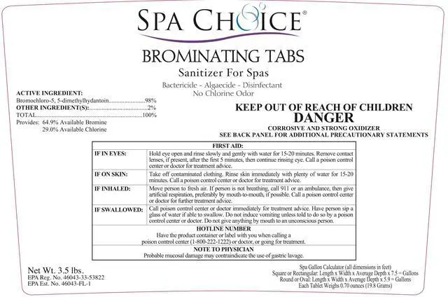 Alt view image 2 of 5 - 3.5-Pounds Premium Brominating Tabs Sanitizer for Spas, Bromine Tablets for Spa Hot Tub, Made in USA