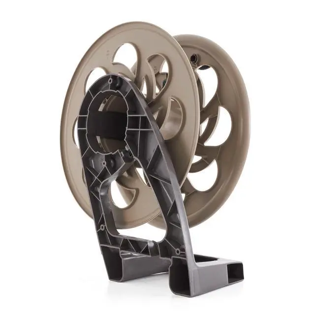 Alt view image 3 of 6 - 2 Pack CPLSTA125B 125' Wall-Mounted Side Tracker Garden Hose Reel for 5/8" Hose with Guide for Patio or Garden, Dark Taupe