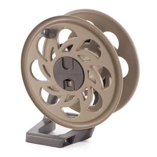 Alt view image 6 of 6 - 2 Pack CPLSTA125B 125' Wall-Mounted Side Tracker Garden Hose Reel for 5/8" Hose with Guide for Patio or Garden, Dark Taupe