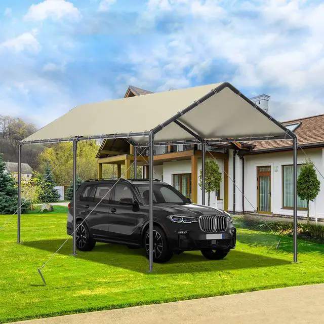 Main image of Carport 10x20 Ft Heavy Duty Canopy Steel Canopy Storage Shed,Portable Party Tent,Portable Garage All-Season Tarp for Carport Floor Fixing Beige