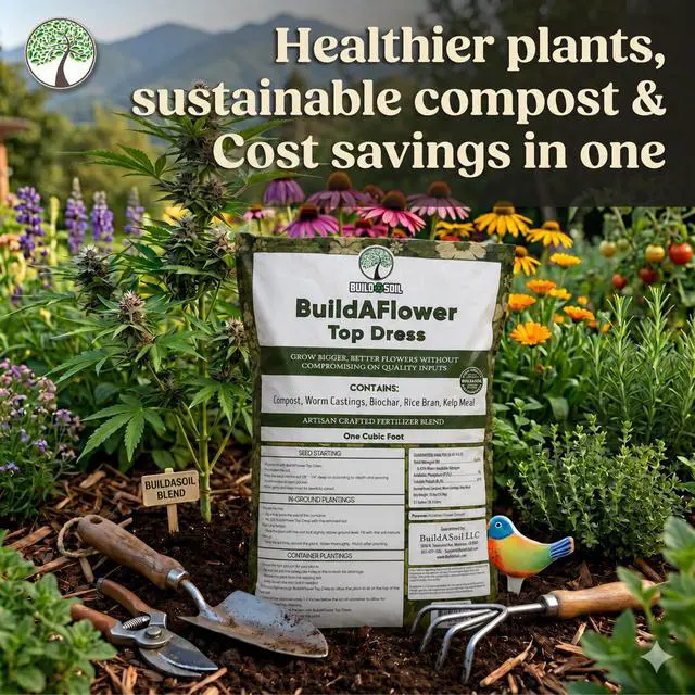 Alt view image 5 of 6 - BuildASoil Build-A-Flower - Organic Top Soil Amendment Top Dress Kit for Flowering Plants | Compost, Phosphorus & Potassium | 1 Cubic Foot Bag of Soil