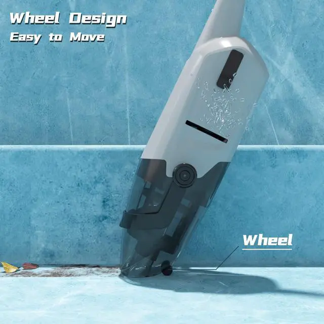 Alt view image 4 of 6 - Handheld Pool Vacuum, Rechargeable Pool Cleaner with Running Time up to 60-Minutes Ideal for Above Ground Pools, Spas and Hot Tub for Sand and Debris (Grey)