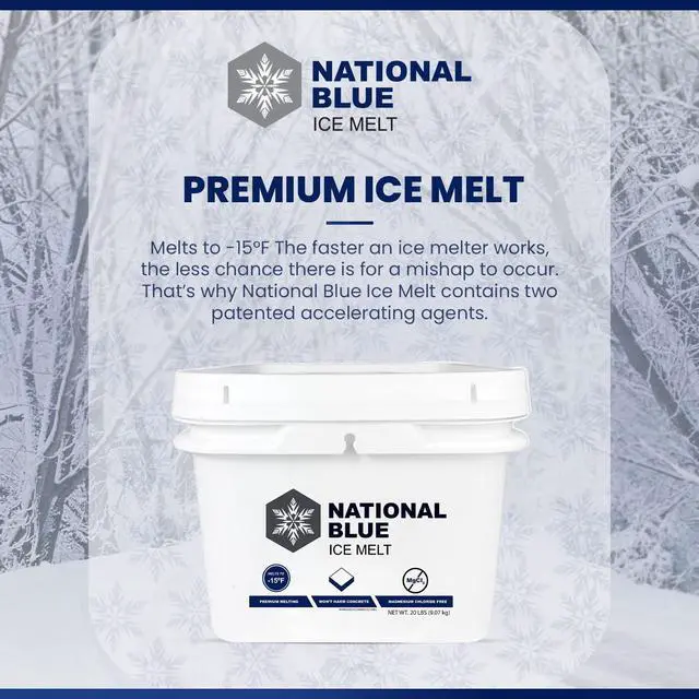 Alt view image 6 of 6 - Ice Melt and Snow Salt 20lb Bucket - Fast Acting Ice Melter - Pet, Plant and Concrete Friendly, Environmentally Safe - Free of Magnesium Chloride - Melts to -15°F
