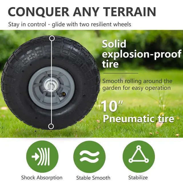 Alt view image 4 of 6 - Hose Reel Hold Up To 300 Ft Heavy Duty Garden Hose Reel Sturdy Water Hose Reel Cart with 4 Wheels Storage Basket for Garden Lawn Yard Outdoor (Tan)
