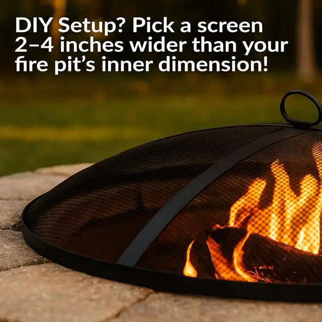 Alt view image 5 of 6 - Sunnydaze Heavy-Duty Steel Mesh Fire Pit Screen - Fire Pit Spark Screen with Handle - 22-Inch Diameter