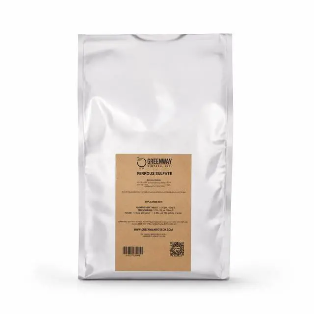 Main image of Ferrous Sulfate Heptahydrate Fertilizer Includes 20% Iron (Fe) 12% Sulfur & 100% Water Soluble Powder- Organic Lawn Fertilizer for Vegetables and Plant Growth (25 Pounds)