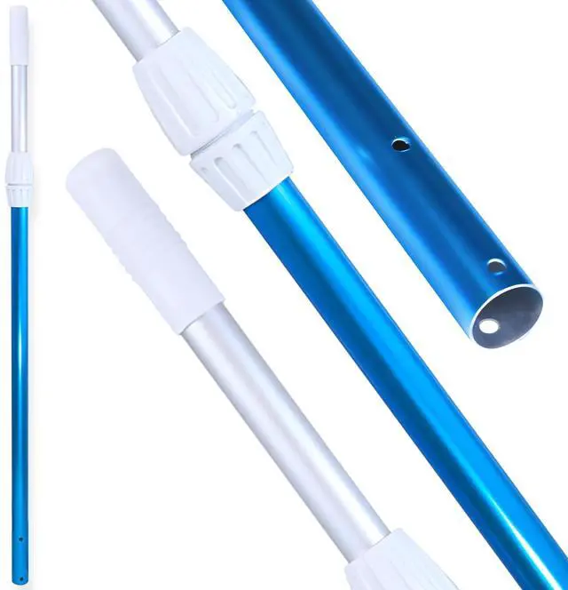 Main image of HYDROTOOLS 83565 2-Piece Telescopic Pole 8 To 15 Feet Adjustable Telepole For Swimming Pool Cleaning Skimmer Nets Vacuum Heads & Brushes Step-Up Anodized Aluminum W/ Strong Grip & Lock