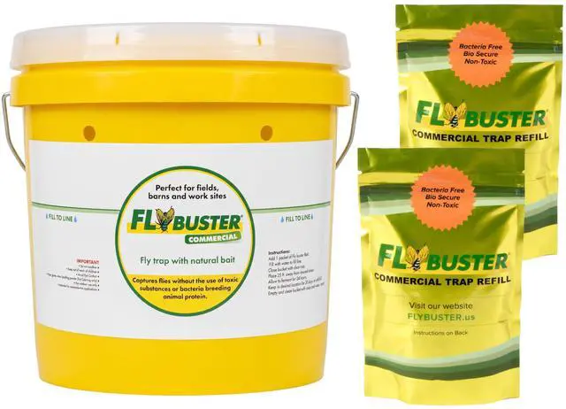 Main image of Fly Trap | Outdoor Device for Catching Flies | 10-Liter Commercial Size | Comes with One Flytrap and 2 Bait Packets | 2,000,000 Fly Capacity | Non-Toxic | Child & Pet Safe