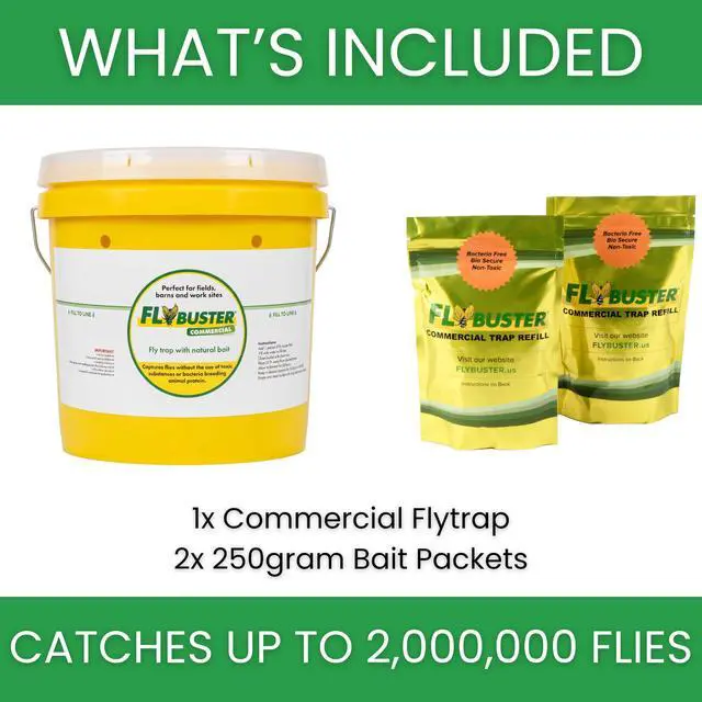 Alt view image 3 of 6 - Fly Trap | Outdoor Device for Catching Flies | 10-Liter Commercial Size | Comes with One Flytrap and 2 Bait Packets | 2,000,000 Fly Capacity | Non-Toxic | Child & Pet Safe
