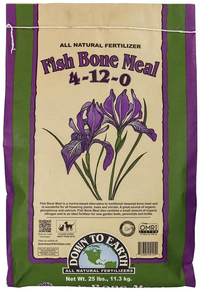 Main image of Organic Fish Bone Meal - High Phosphorus Plant Food for Buds, Bulbs, Blooms, Flower Beds 4-12-0, 25 lb