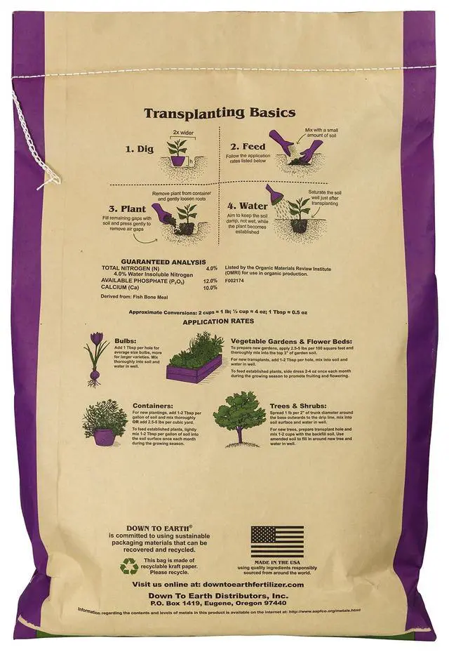 Alt view image 2 of 6 - Organic Fish Bone Meal - High Phosphorus Plant Food for Buds, Bulbs, Blooms, Flower Beds 4-12-0, 25 lb