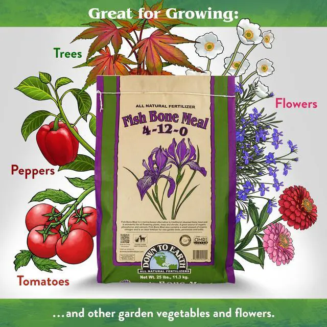 Alt view image 3 of 6 - Organic Fish Bone Meal - High Phosphorus Plant Food for Buds, Bulbs, Blooms, Flower Beds 4-12-0, 25 lb