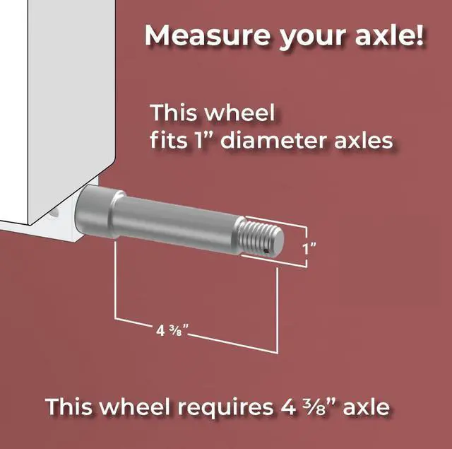 Alt view image 3 of 5 - 1" Bearing Log Splitter Wheel with Tire 4.8" wide X 8" diameter