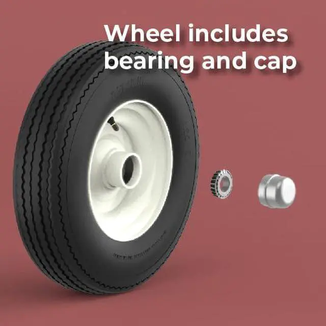 Alt view image 4 of 5 - 1" Bearing Log Splitter Wheel with Tire 4.8" wide X 8" diameter