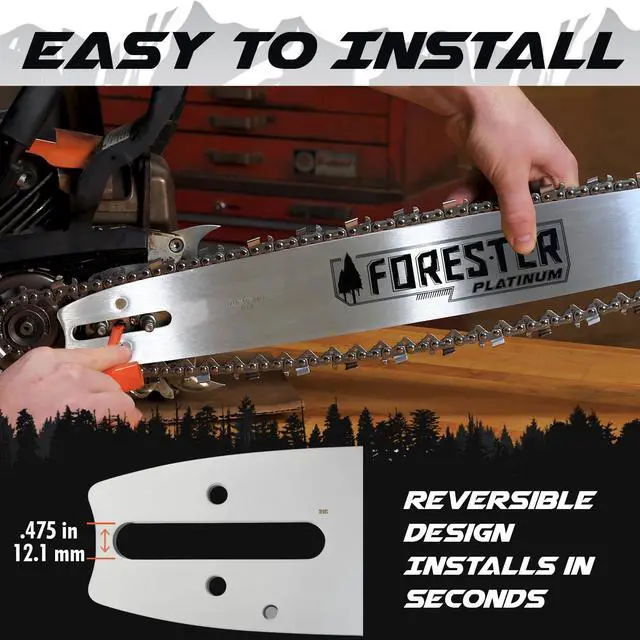 Alt view image 4 of 6 - 20 Platinum Replacement Chainsaw Guide Bar - 20in Length, 3/8 Pitch,.050 Gauge, D025 Mount, 72 Drive Link Replacement Chainsaw Bars For Stihl