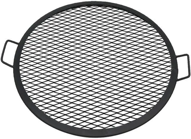 Main image of Sunnydaze X-Marks Outdoor Fire Pit Grill Grate for Cooking - Round Fire Pit Grate - Steel Campfire BBQ Grill with Handles - 24-Inch