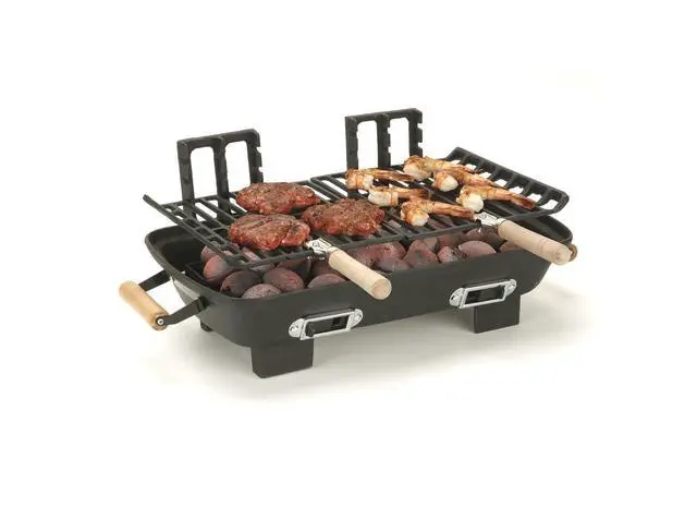 Alt view image 2 of 2 - Marsh Allen 30052 Cast Iron Hibachi 10 by 18-Inch Charcoal Grill