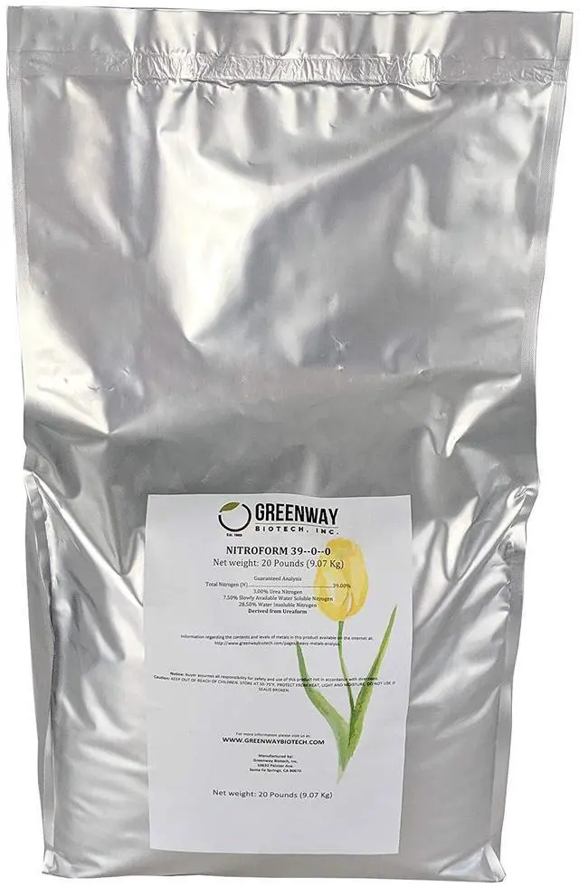 Main image of Greenway Biotech Nitroform 39-0-0 Slow Release Nitrogen Fertilizer - 20 Pounds