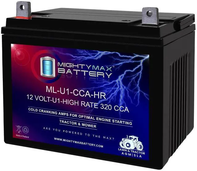 Main image of ML-U1-CCAHR 12V 320CCA Battery for JohnDeere X320 300CCA Lawn Mower