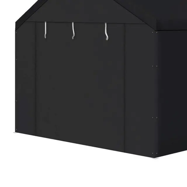 Alt view image 6 of 6 - Canopy Car Tent Sidewalls for Carport, Garage & Shed, Domain, 10 x 20 Ft, Black (Roof and Canopy Not Included) - Portable Vehicle and Motorcycle Shelter - Large Outdoor Storage