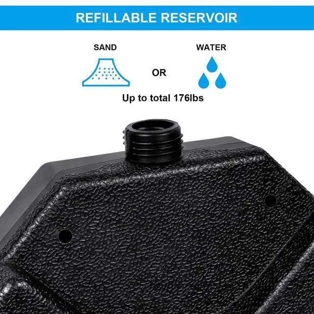 Alt view image 3 of 6 - 4pcs 176lb Capacity Cantilever Offset Patio Umbrella Base Plate with U Locking for Water or Sand, Black