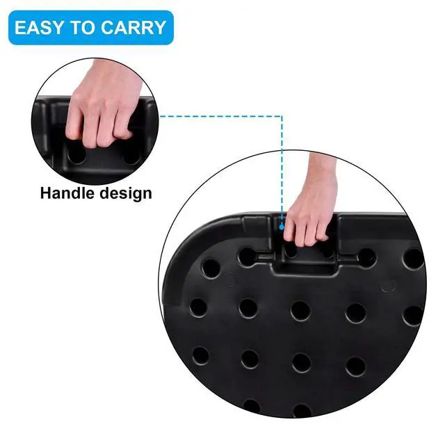 Alt view image 4 of 6 - 4pcs 176lb Capacity Cantilever Offset Patio Umbrella Base Plate with U Locking for Water or Sand, Black